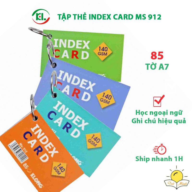 Tập thẻ Index Card A7 học ngoại ngữ tiện lợi, Thẻ ghi nhớ Klong MS 912