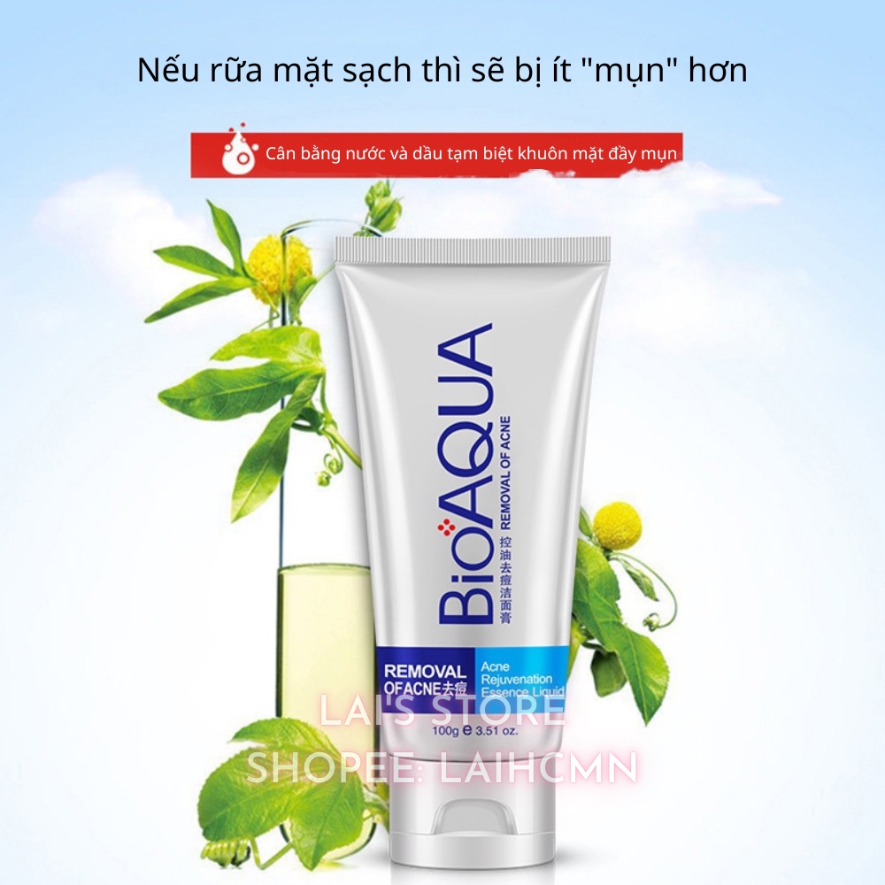 Sữa Rửa Mặt Giảm Mụn Bioaqua Làm Sạch, Ngăn Ngừa Và Kiểm Soát Dầu, Cải Thiện Mụn Trứng Cá Và Mụn Đầu Đen - LAI'S STORE