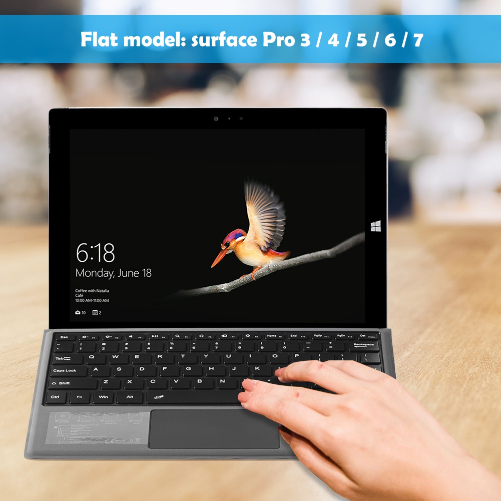 Bàn phím máy tính bảng Bluetooth 3.0 Type-C không dây cho Microsoft Surface Pro 3 / 4 / 5 / 6 / 7 / Go / Go2