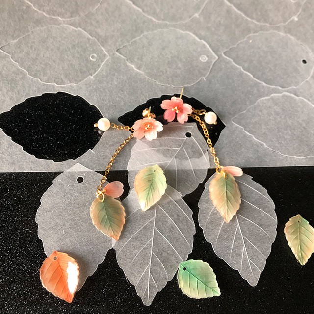 Lá cây nhựa co nhiệt plastic shrink cắt sẵn làm thủ công handmade diy