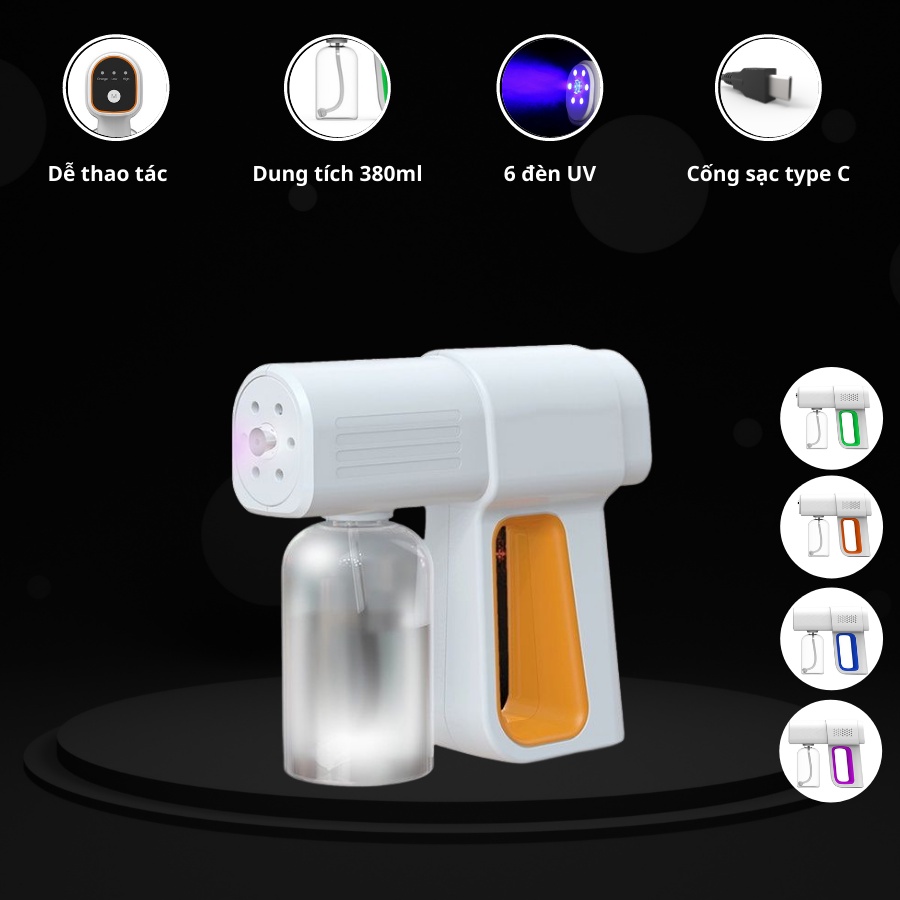 Máy Phun Sương Nano Xịt Khử Khuẩn  K6 Laser 8 Mắt UV Máy Phun Xịt Khuẩn Cầm Tay Máy Xịt Khử Khuẩn Cầm Tay Cao Cấp