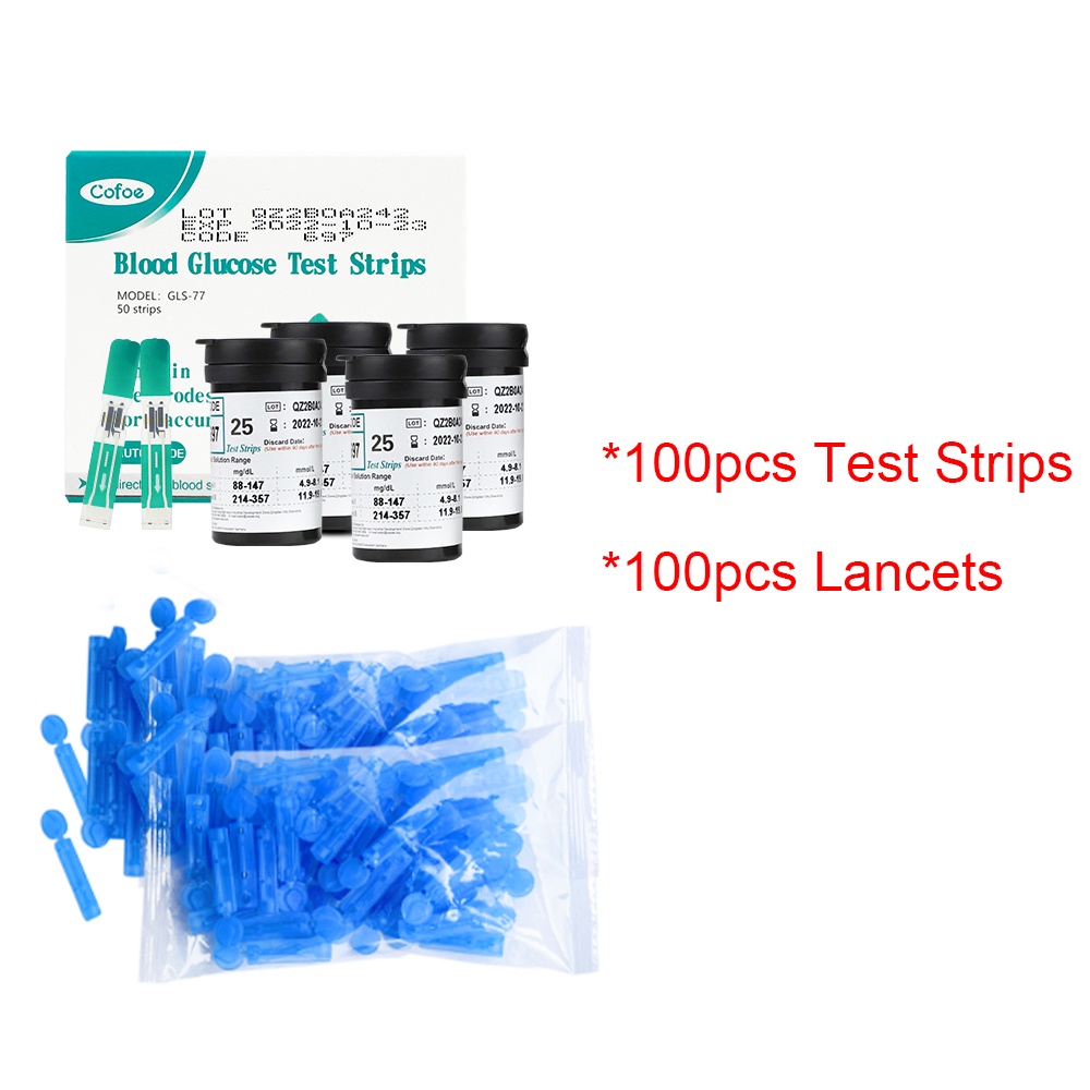 Bộ 25-200 Que Thử Điện Glucose Kèm Kim 25-200 Chuyên Dụng Cho Máy Đo Đường Huyết Áp glucometer (Không Giám Sát, Chỉ Dành Cho Chiết Áp GLM-77 glucometer)