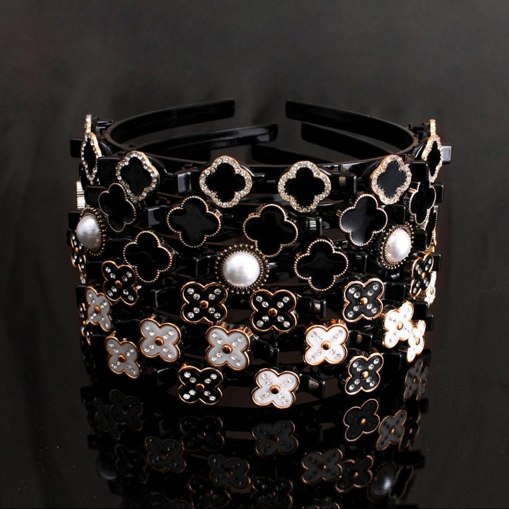 NICKOLAS Kẹp Tóc Hai Lớp Đính Đá Thời Trang Cho Nữ