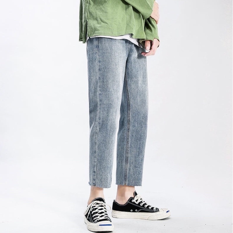 [ RẺ BÈO ] Baggy Jeans Rách Lai Chất Bò Cao Cấp Phong Cách Trẻ Trung Năng Động