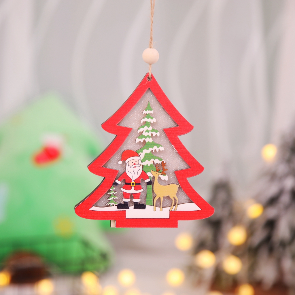LED Light Christmas Tree Star Car Pendants Ornaments/ Xmas DIY Crafts/Home Christmas Party Decorations