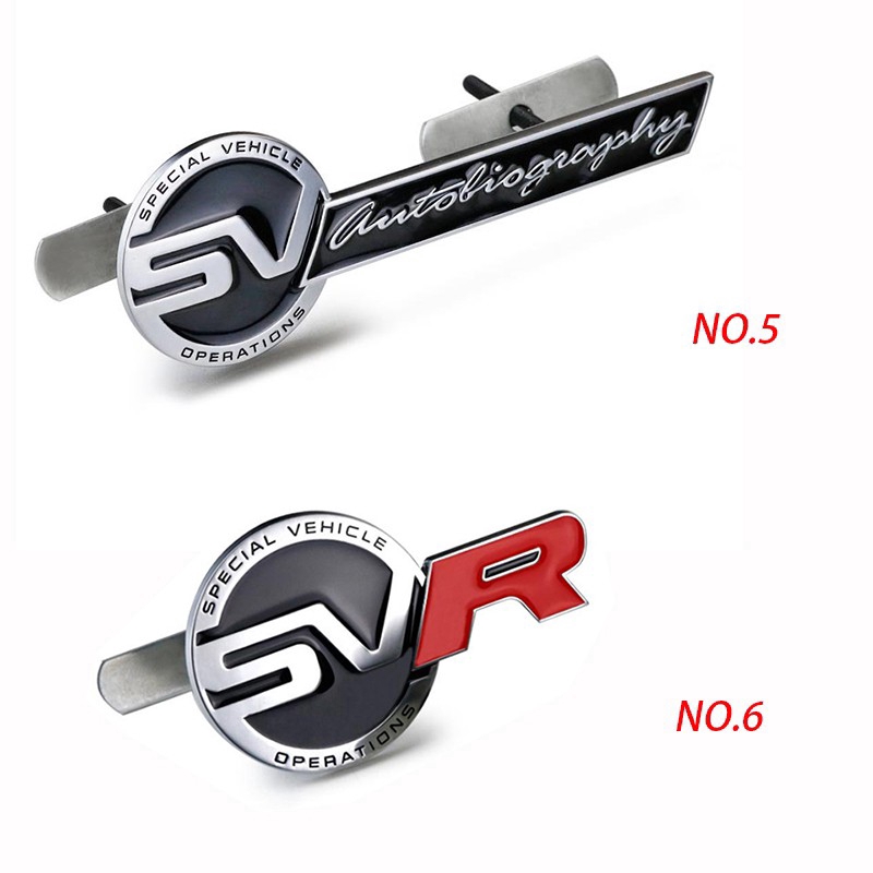 Miếng Dán Kim Loại Chữ SVR SV Cho Xe Hơi Land Rover Aurora Evoque