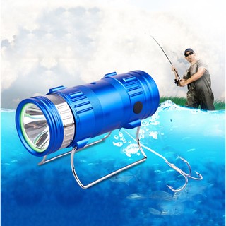 Đèn Pin led câu cá đa năng màu xanh