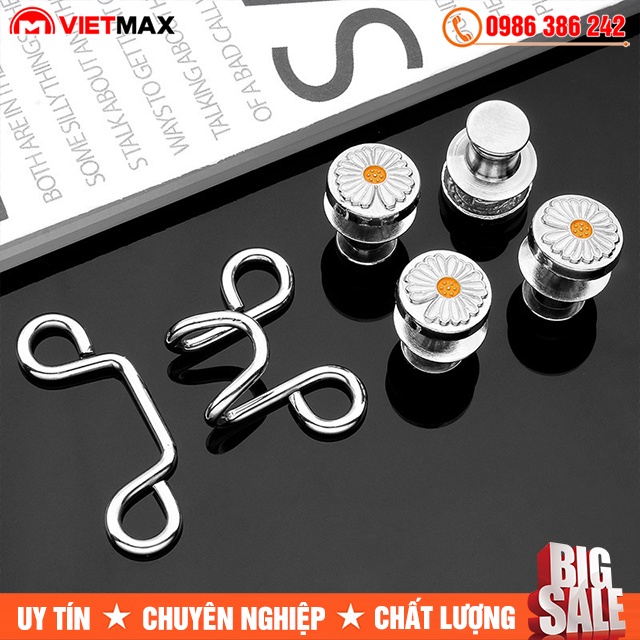 Cúc Cài Đinh, Nút Gài, Khuy Cài Ko Cần Đục Lỗ Điều Chỉnh Lưng Quần Jean Cho Nữ