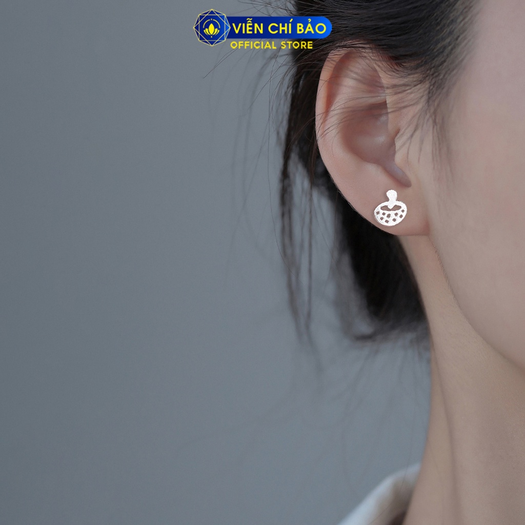 Bông tai bạc nữ hình cây nấm chất liệu bạc 925 thời trang phụ kiện trang sức nữ thương hiệu Viễn Chí Bảo E064