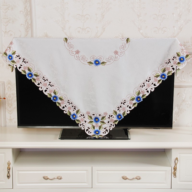 [High quality]TV towel cloth cover cloth LCD 55 inch 50 42 65 inch TV cover dust cover lace European style