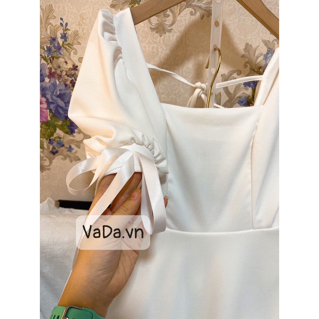 Đầm cổ vuông xòe tay phồng dự tiệc cao cấp xinh yêu - Thời Trang VADA - V11 | BigBuy360 - bigbuy360.vn