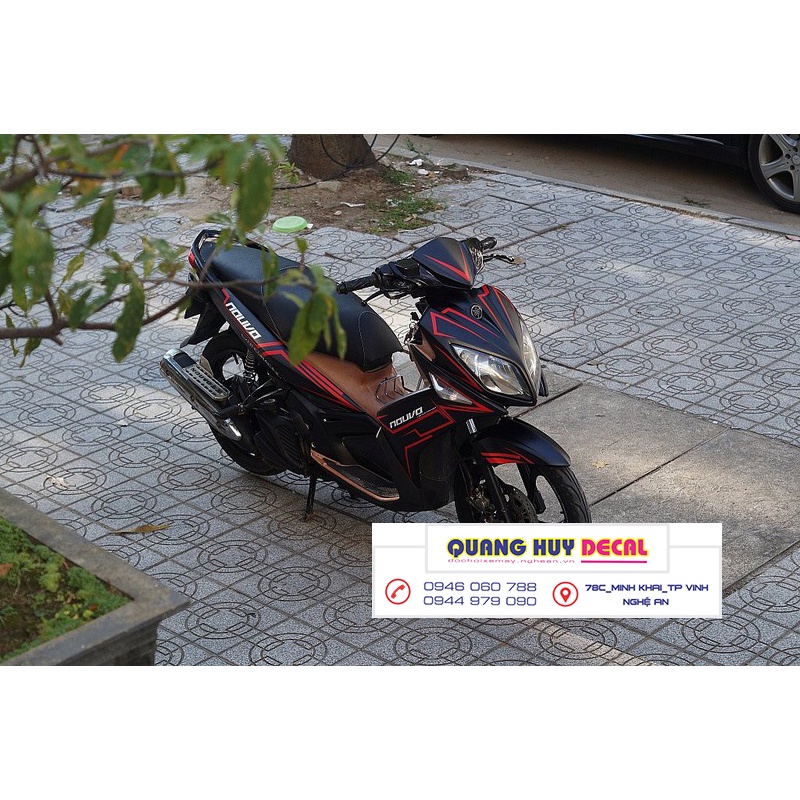 Tem trùm Nouvo LX đen chỉ đỏ - Độ dán team trùm decal xe máy Nouvo LX đen chỉ đỏ - Team trùm decal xe máy Nouvo rẻ đẹp v