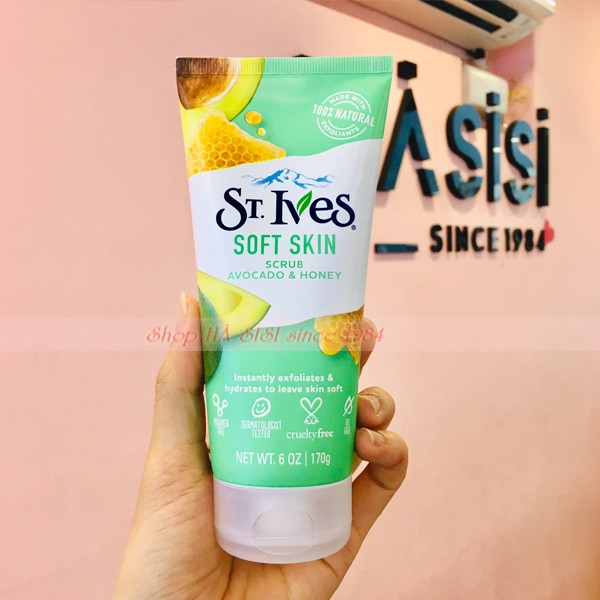 Sữa Rửa Mặt Tẩy Tế Bào Chết Chiết Xuất Từ Bơ Và Mật Ong ST. IVES - Soft Skin Avocado &amp; Honey Scrub 170g