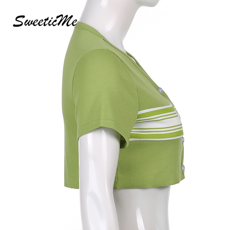 Áo Thun Cổ Chữ V Tay Ngắn In Hoa Sweeticme 2021 | BigBuy360 - bigbuy360.vn