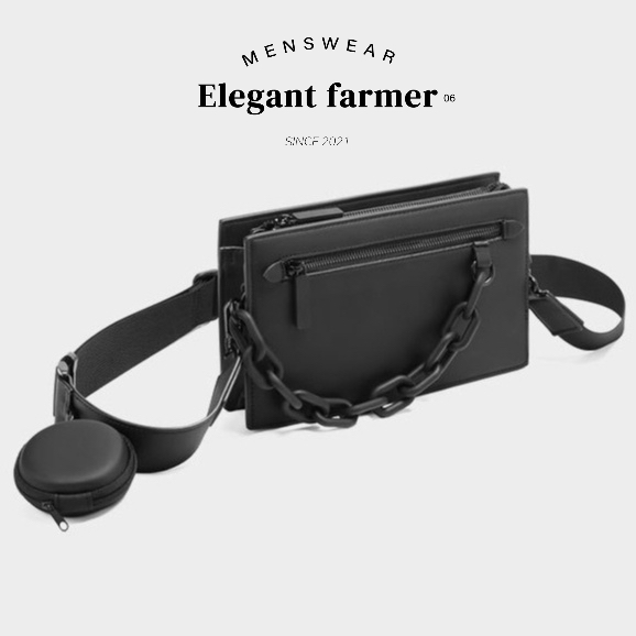 [MENSWEAR ELEGANT FARMER] Túi đeo chéo + card wallet TRÒN phong cách Hàn Quốc dành cho Nam &amp; Nữ 2023