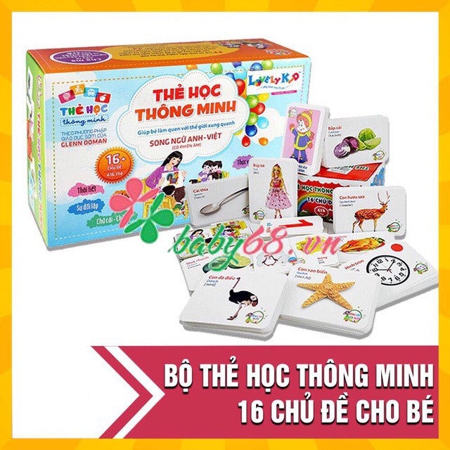 Thẻ học thông minh - Flash card 16 chủ đề cho bé