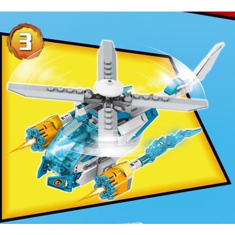 4in1 Lắp Ráp Xếp Hình Siêu Xe, Linh Thú, Trực Thăng, Tàu Bay. Lego Mô Hình Xây Dựng Thông Minh