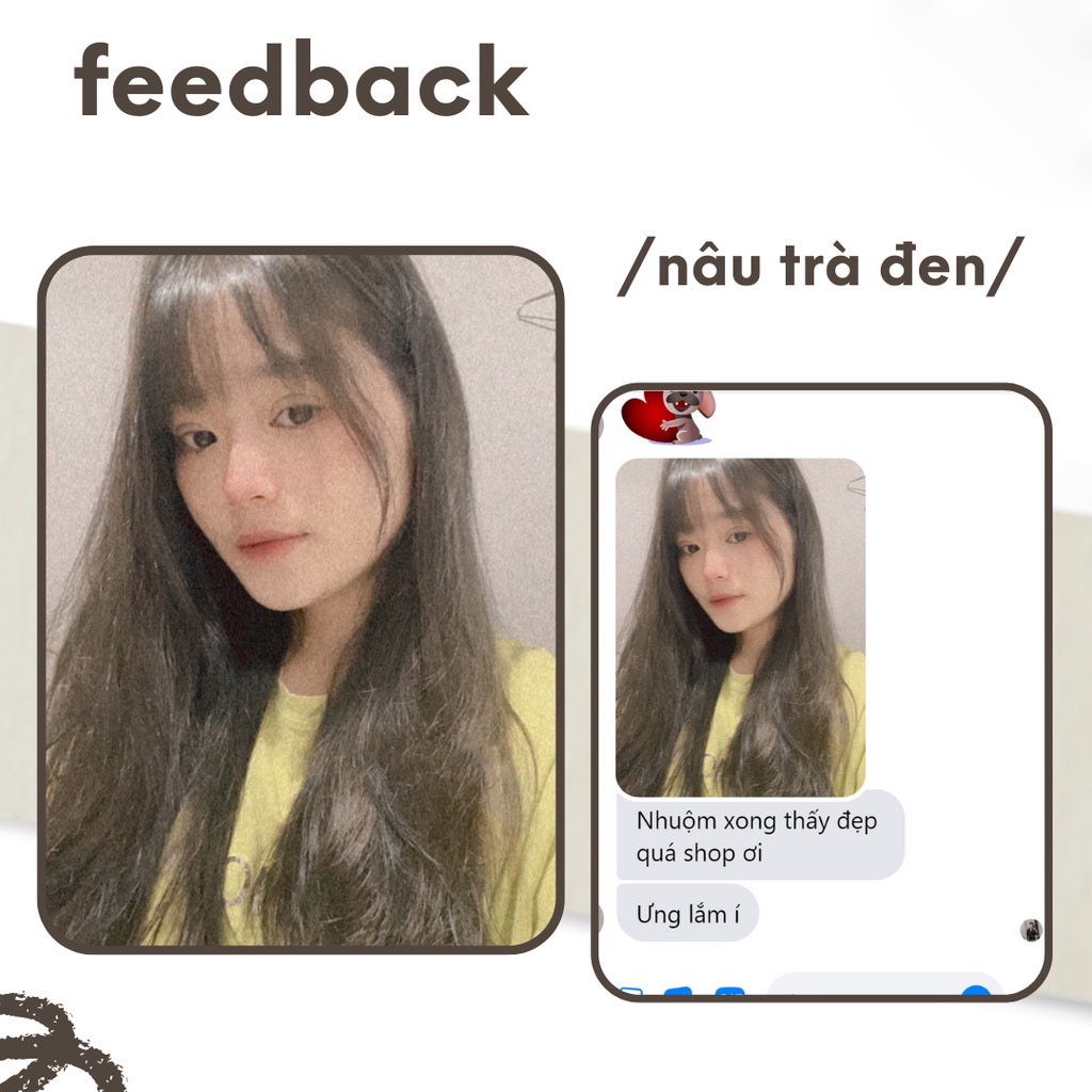 Thuốc nhuộm tóc nâu, thuốc nhuộm tóc Nâu Trà Đen, tặng kèm oxy trợ dưỡng và bao tay - Beautiful Hair