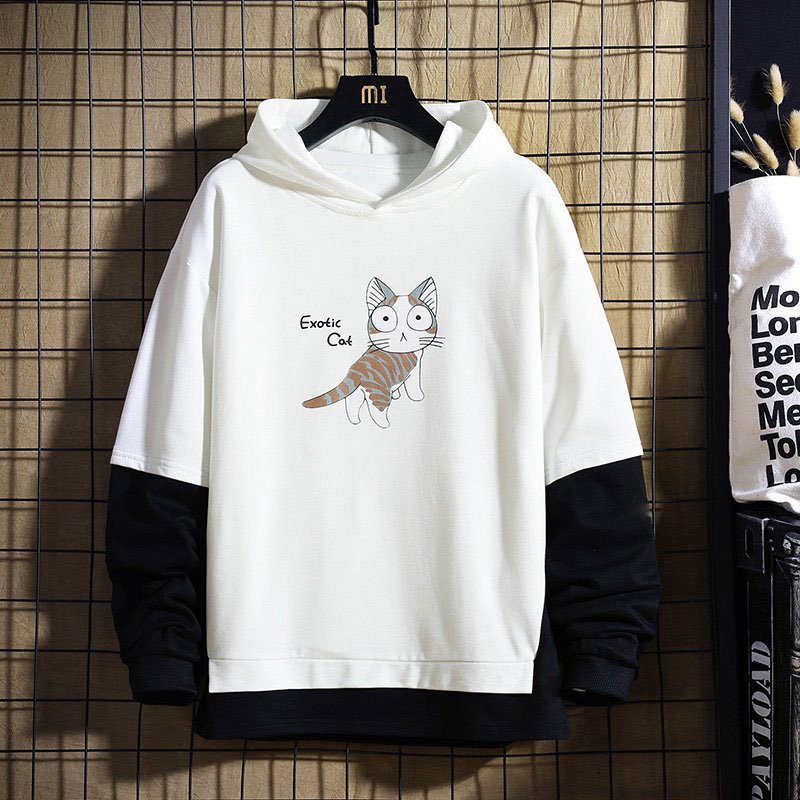 Áo hoodie Unisex họa tiết mèo đáng yêu năng động M1