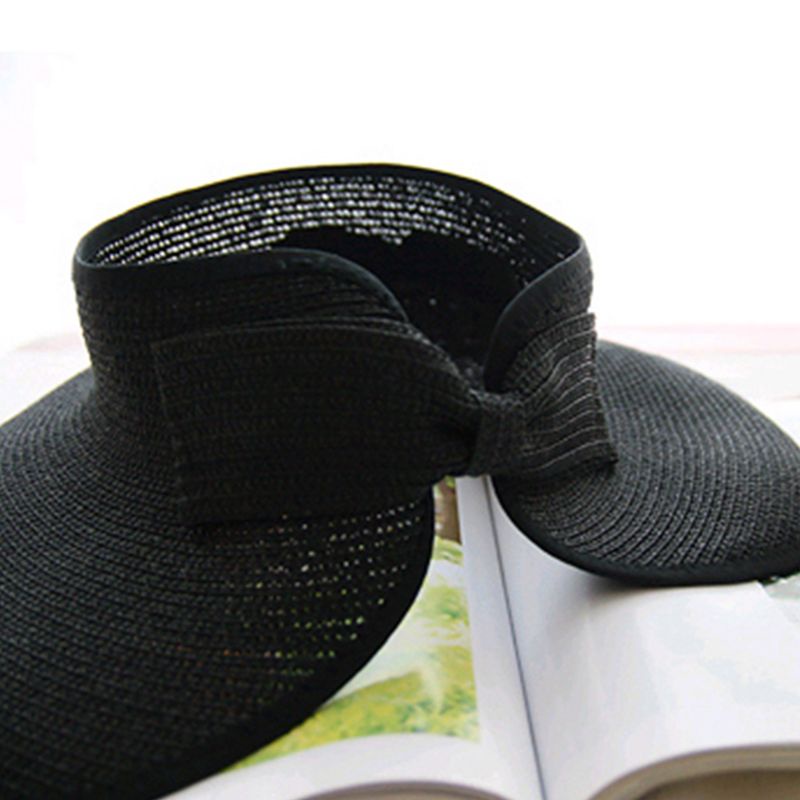 Mũ Rơm Chống Nắng Mùa Hè Hở Chóp Thắt Nơ Lưng Có Thể Điều Chỉnh Thoáng Khí Cho