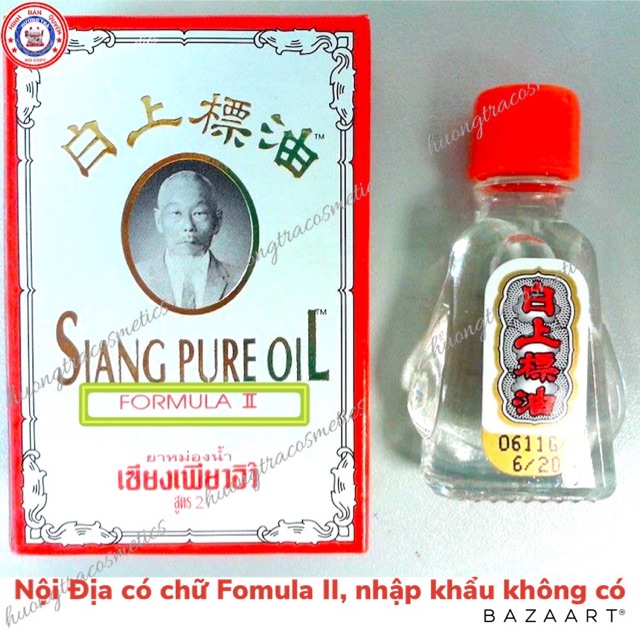 Dầu gió nứơc trắng giảm đau đầu, cảm lạnh hiệu Ông già Siang Pure Fomula II