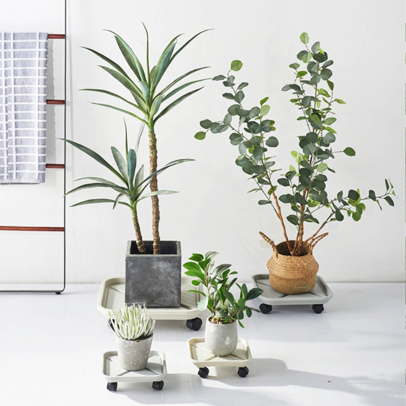 Giá Đỡ Chậu Hoa Hình Tròn / Vuông Chống Biến Dạng Kèm Con Lăn Tiện Dụng