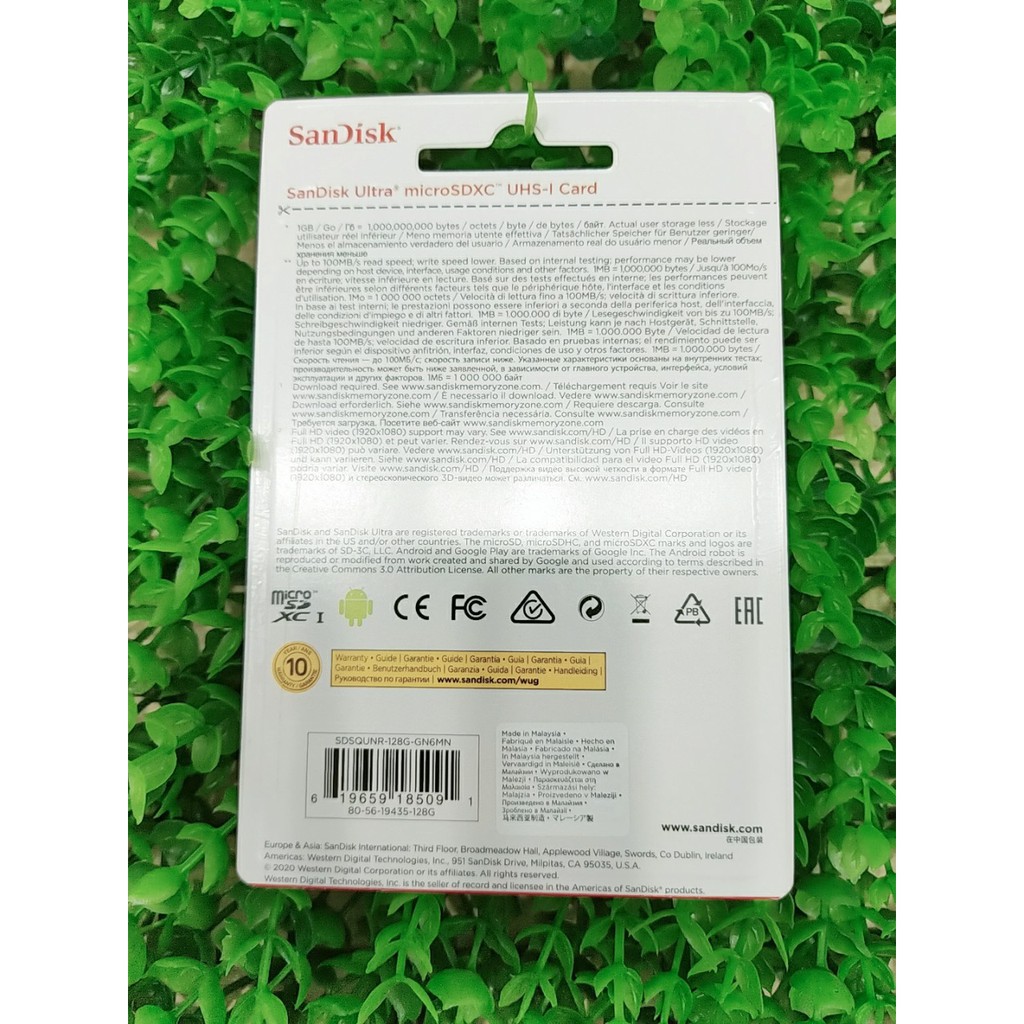 Thẻ nhớ MicroSDXC SanDisk Ultra 533X 128GB 100MB/s - Bảo Hành 5 Năm - PHÂN PHỐI THẺ NHỚ SANDISK