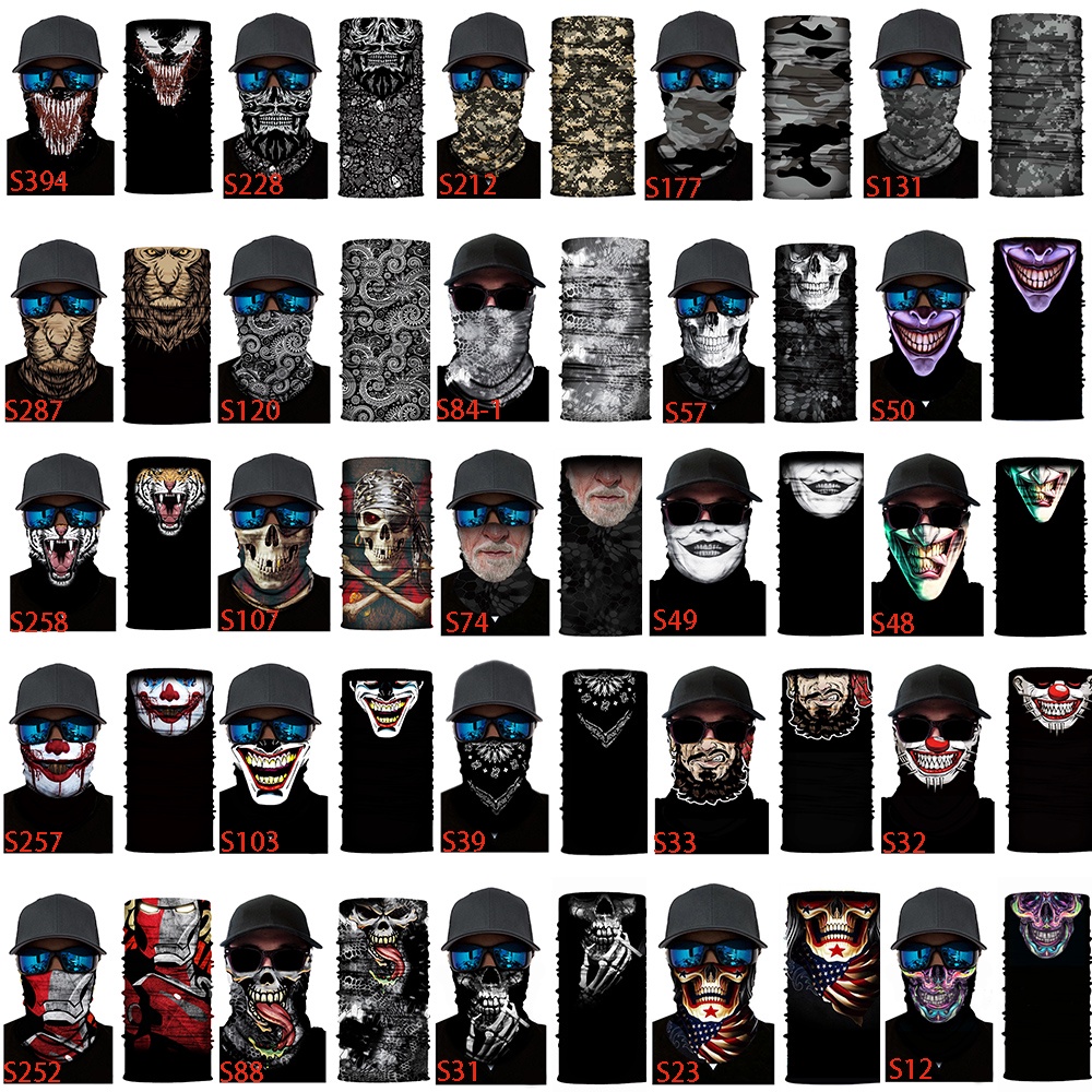 Buff in 3d bandana chống gió balaclava chống bụi cổ gaiter mặt thoáng khí che khăn chống nắng hình ống topeng xe máy xe đạp câu cá cho thể thao & ngoài trời