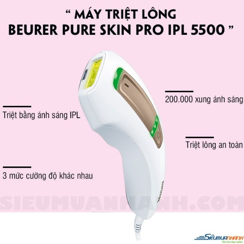 (Bill Đức ảnh cuối) Máy triệt lông Beurer Pure Skin Pro IPL 5500 (Made in Germamy)