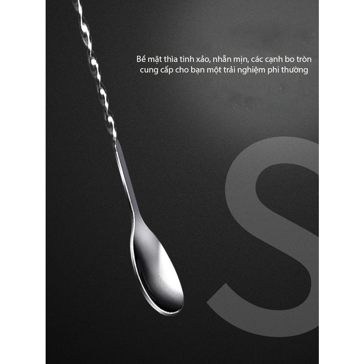 Thìa bar pha chế inox, thìa khuấy 2 đầu pha chế - LOKING