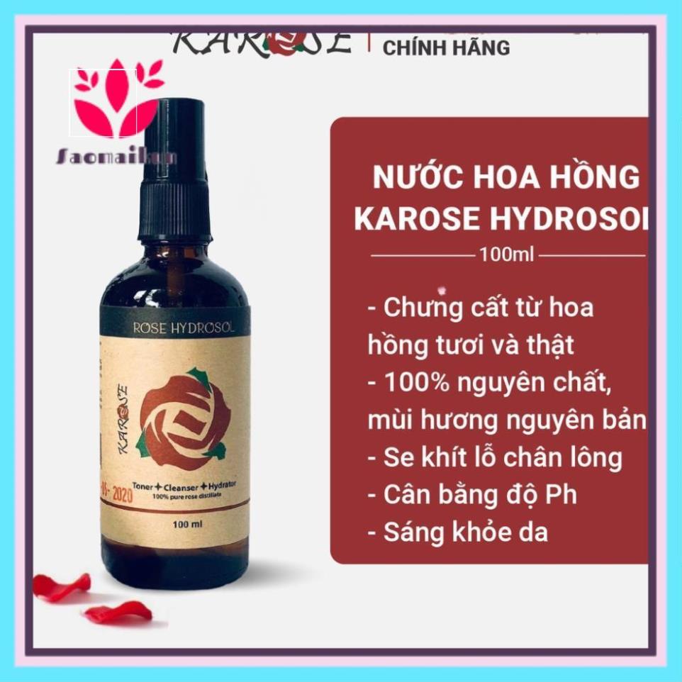 Nước hoa hồng Karose Hydrosol toner 100% nguyên chất, không gây kích ứng x