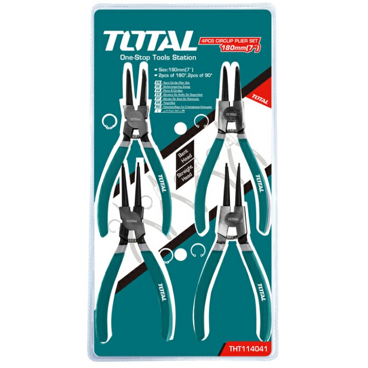 7"  Bộ kìm  mở phe 4 chi tiết Total THT114041