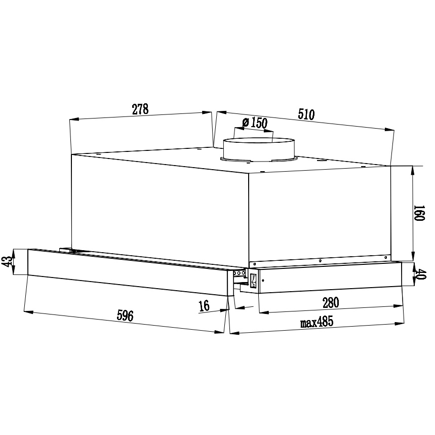 Máy hút mùi Canzy CZ-6002G / CZ-C517B Hút mùi âm tủ bếp cao cấp 60cm và 70cm