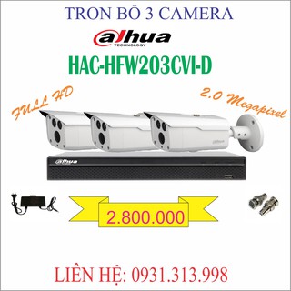 Trọn bộ 3 camera dahua 2.0mp -1200dp