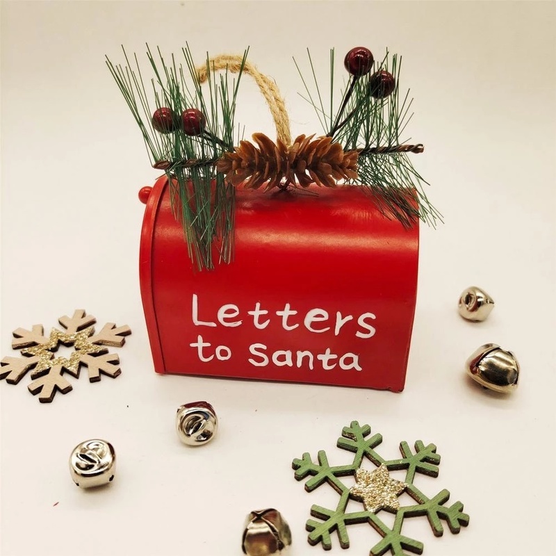 [Christmas Home Decoration Products] [Metal and Iron Christmas Red Mailbox Ornaments, Christmas Ornaments For Xmas Tree] [Christmas Tree Decorative Pendant Accessories]