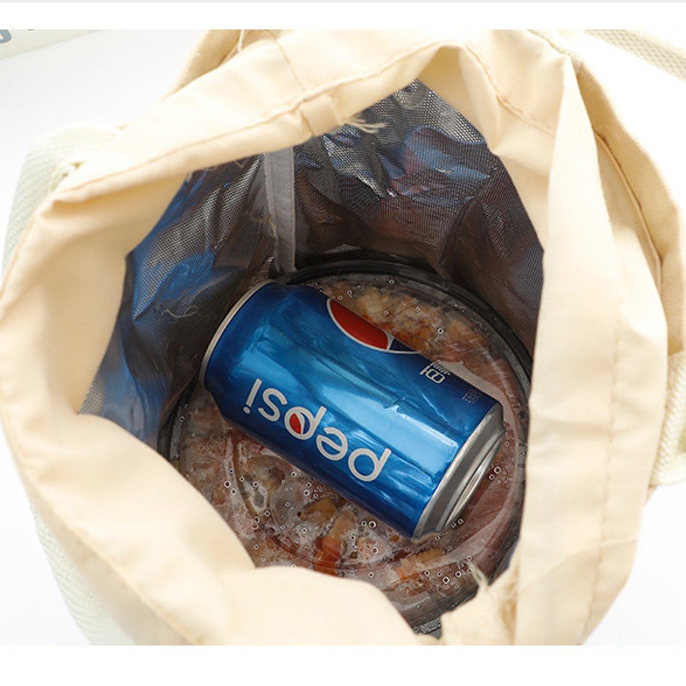 Túi vải đựng cơm tròn cao cấp Mầm Đậu, lót nhôm dày, giữ nhiêt 2-4h