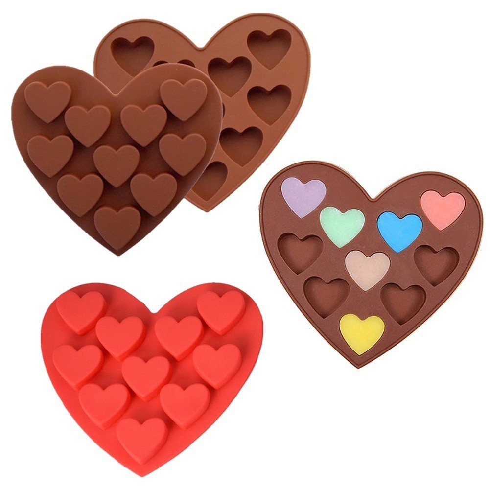 Khuôn silicon làm bánh chocolate hình trái tim