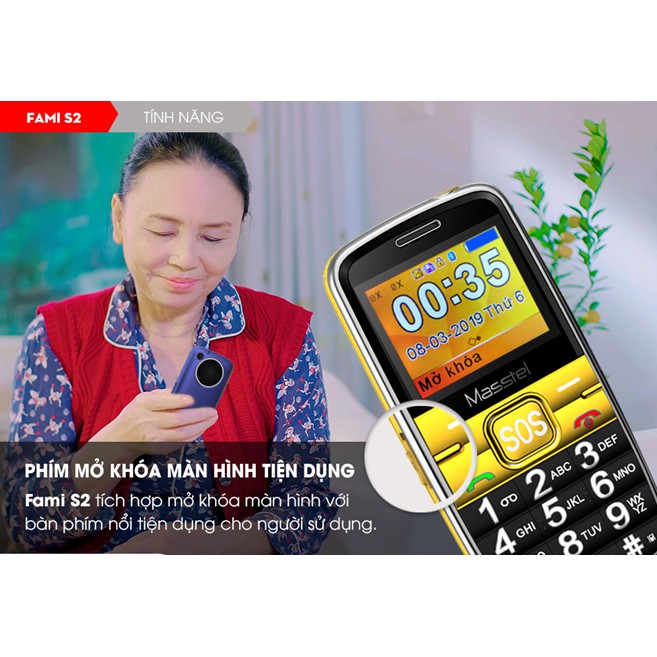 Điện thoại Masstel Fami S2 CHO NGƯỜI GIÀ - LOA TRONG TO, PHÔNG CHỮ TO CHÍNH HÃNG | BigBuy360 - bigbuy360.vn