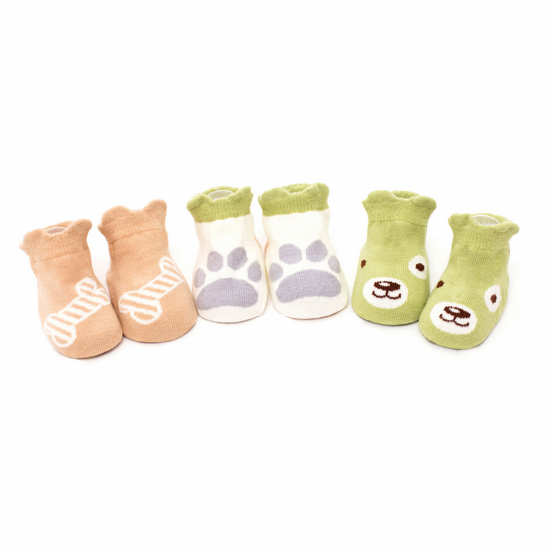 Set 3 Đôi Tất Cotton Chống Trượt Hoạ Tiết Hoạt Hình Dễ Thương Cho Bé
