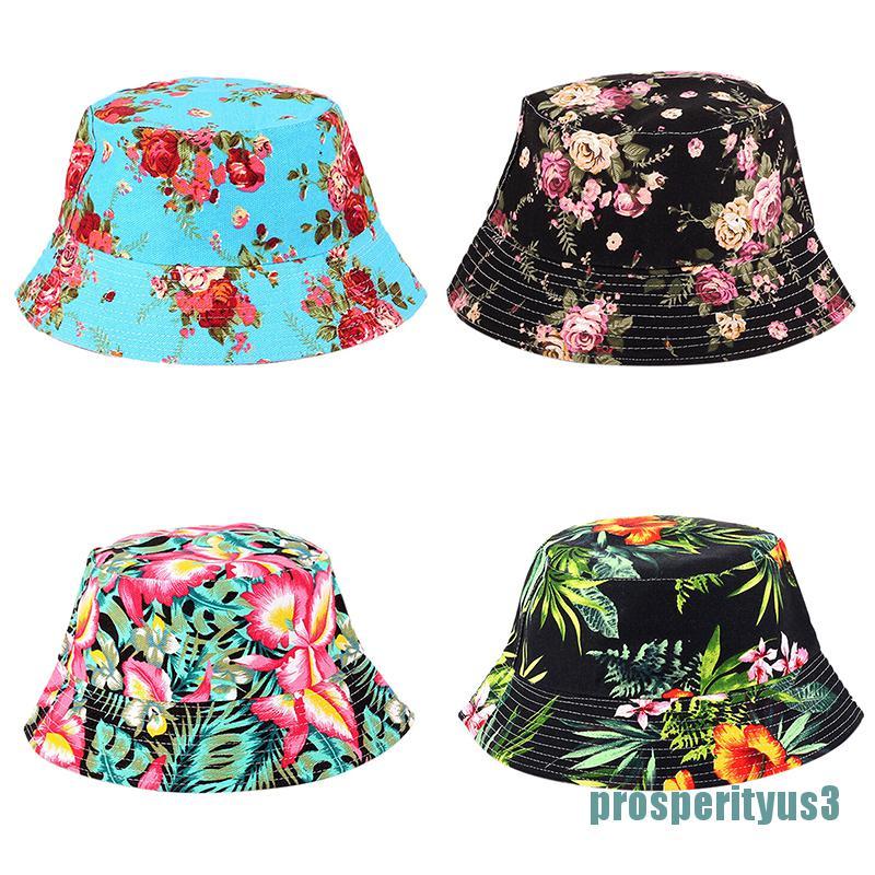 ❤prosperityus3❤ New Unisex Men Women Boonie Hunting Fishing Outdoor Cap Floral Bucket Sun Hat