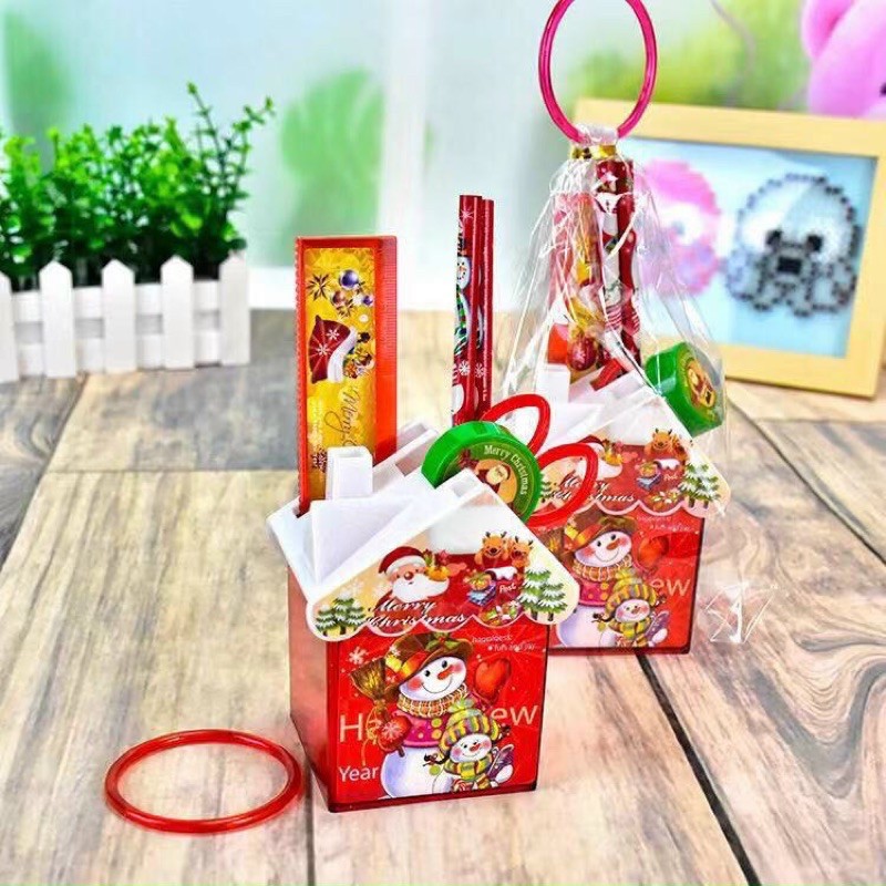 Ống cắm bút hình ngôi nhà Noel, Hộp đựng bút hình noel