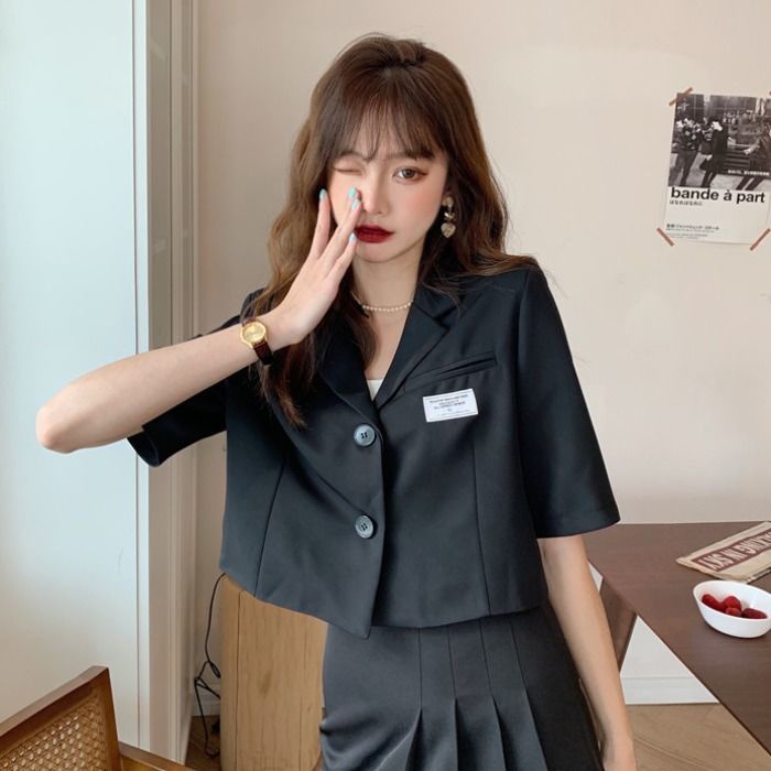 Áo Khoác Vest Tay Ngắn Mỏng Thời Trang Cá Tính Cho Nữ