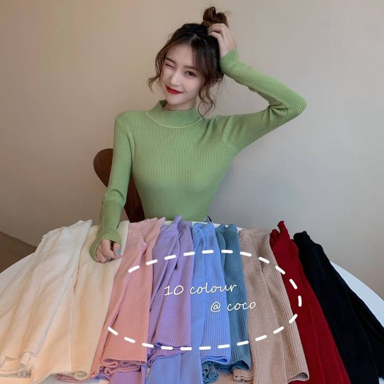 Xả Hàng Áo Len Nữ, Áo Len Cổ Lọ Mềm Mịn