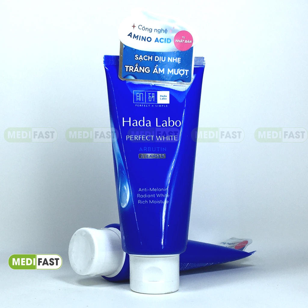 Sữa rửa mặt dưỡng trắng da HadaLabo tuýp 80g - Kem rửa mặt Dưỡng da trắng mịn, ẩm mượt - Sạch sâu, dịu nhẹ