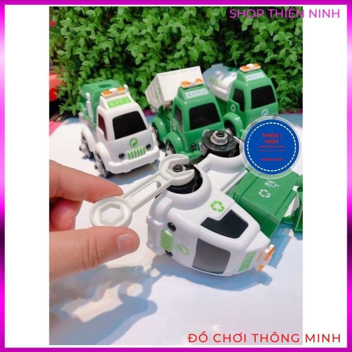 Set 4 ô tô sửa chữa bảo vệ môi trường, tặng tua vít, cờ lê ( ảnh&clip thật )