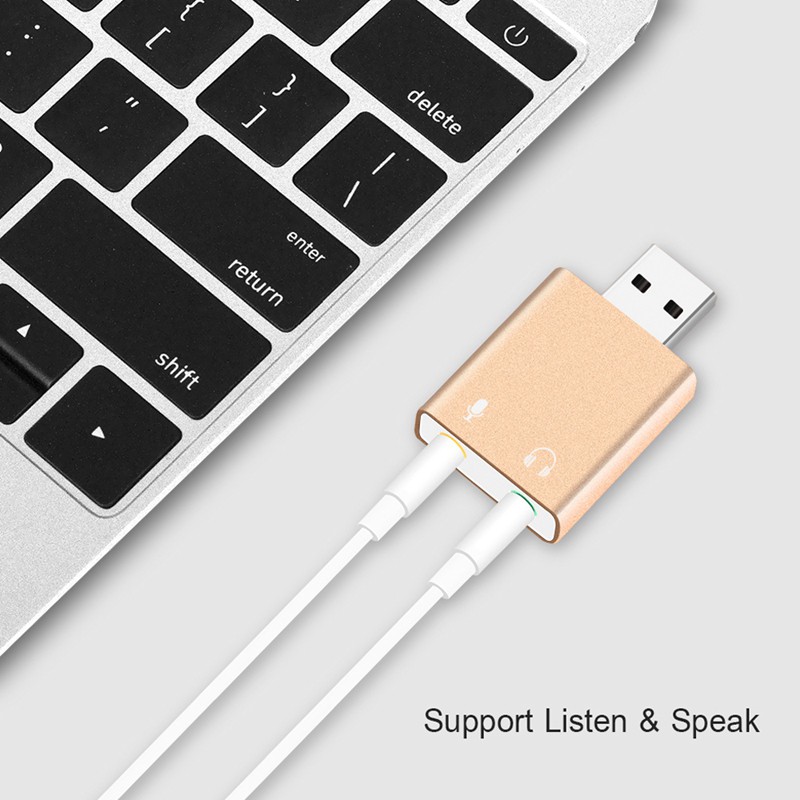 Thẻ âm thanh USB ngoài 7.1 đến giắc cắm 3.5mm bộ chuyển đổi tai nghe