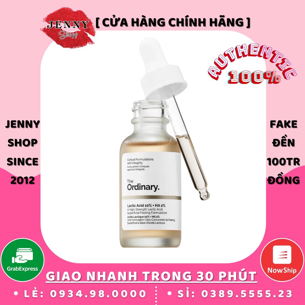 Tinh Chất Dưỡng Thanh Lọc Da The Ordinary Lactic Acid + HA Serum