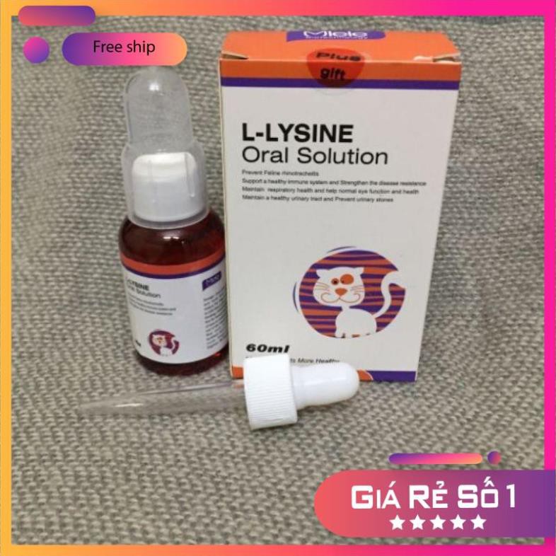 COMBO Lysine, Taurine uống và Nhỏ mắt mũi cho mèo (trị calici, herpes viruss)viêm loét giác mạc, xổ mũi