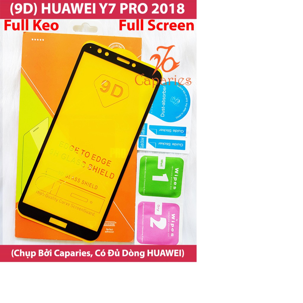 Kính cường lực 9D cho Huawei Y7 Pro 2018, Y7 Pro 2019 Full màn hình ôm sát viền máy