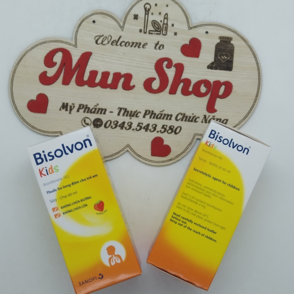 Siro BISOLVON KIDS hương dâu chai 60ml